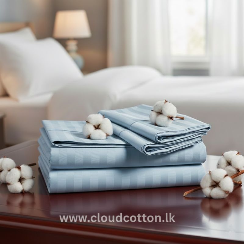 Luxury Hotel Grade 100% Cotton Striped Bed Sheets